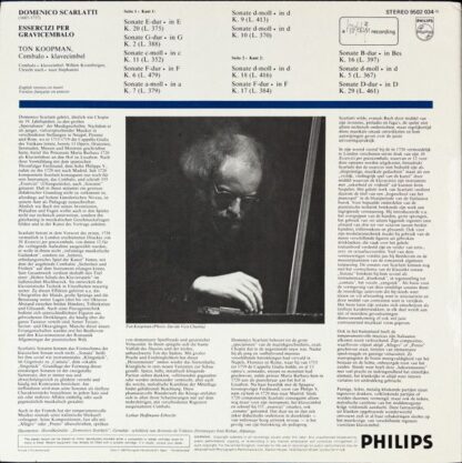 Philips 9502 034 - Domenico Scarlatti, Ton Koopman - 12 Esserciz - Image 2