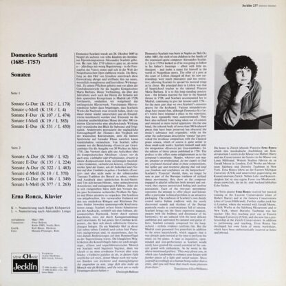 Jecklin 237 - Erna Ronca, Domenico Scarlatti - Sonaten - Image 2