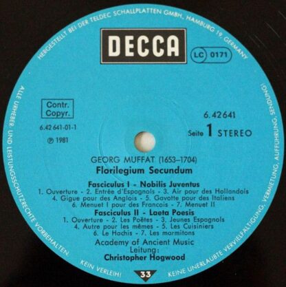 DECCA 6.42641 AW - Georg Muffat, The Academy Of Ancient Music, C - Image 3