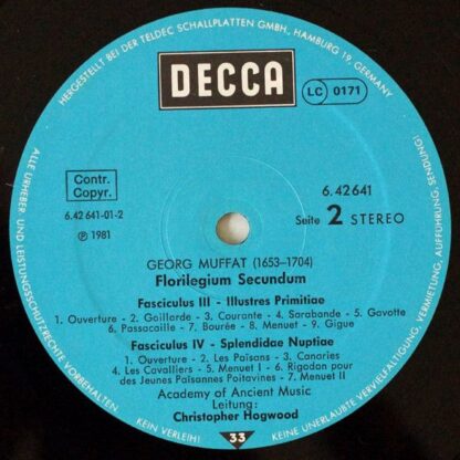 DECCA 6.42641 AW - Georg Muffat, The Academy Of Ancient Music, C - Image 4
