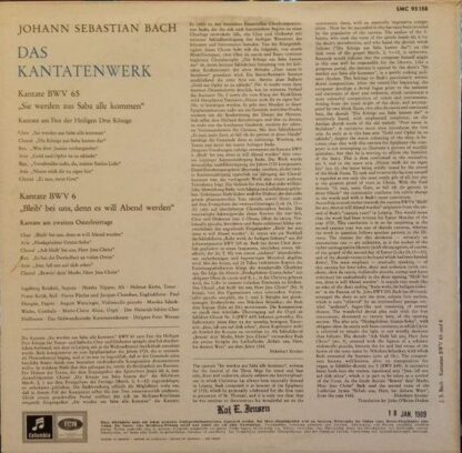 Columbia SMC 95 158 - Johann Sebastian Bach, Ingeborg Reichelt, - Image 2