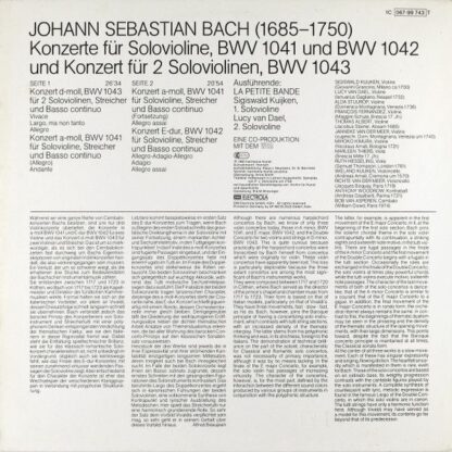 Deutsche Harmonia Mundi 1C 067-99 743 T - Johann Sebastian Bach, - Image 2
