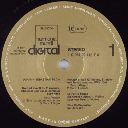 Deutsche Harmonia Mundi 1C 067-99 743 T - Johann Sebastian Bach, - Image 3