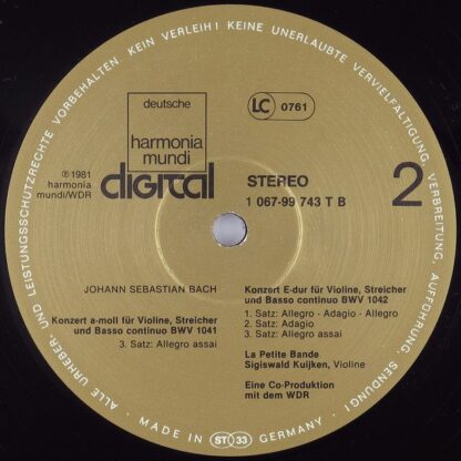 Deutsche Harmonia Mundi 1C 067-99 743 T - Johann Sebastian Bach, - Image 4
