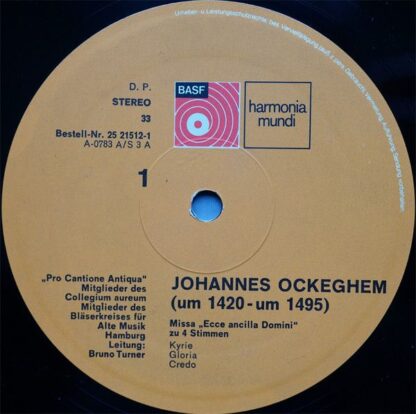 Harmonia Mundi 2521512-1 - Johannes Ockeghem,Pro Cantione Antiqu - Image 5