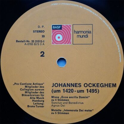 Harmonia Mundi 2521512-1 - Johannes Ockeghem,Pro Cantione Antiqu - Image 6