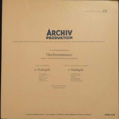Archiv Produktion 14 045 APM - Luca Marenzio, Carlo Gesualdo, Si