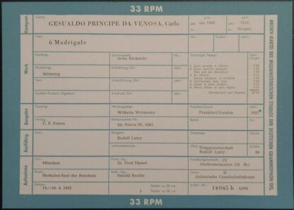 Archiv Produktion 14 045 APM - Luca Marenzio, Carlo Gesualdo, Si - Image 8