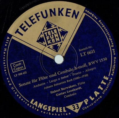 Telefunken LT-6611 - Johann Sebastian Bach, Hubert Barwahser, Gu - Image 2