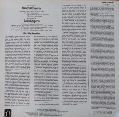 Nonesuch Records NON 32 805 - Louis Couperin, François Couperin, - Image 2