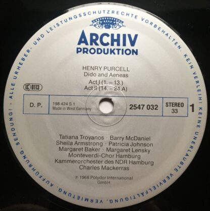Archiv Produktion 2547 032 - Henry Purcell, Tatiana Troyanos, Ba - Image 3