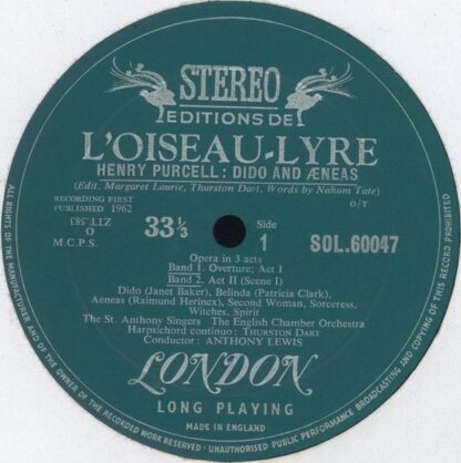 L'Oiseau-Lyre SOL.60047 - Henry Purcell, St. Anthony Singers, En - Image 7