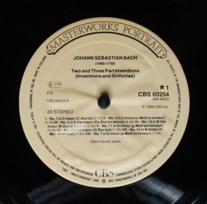 CBS Masterworks CBS 60254 - Johann Sebastian Bach, Glenn Gould - - Image 3