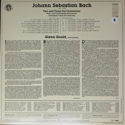 CBS Masterworks CBS 60254 - Johann Sebastian Bach, Glenn Gould - - Image 2