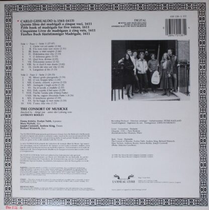 L'Oiseau-Lyre 410 128-1 - Carlo Gesualdo, The Consort Of Musicke - Image 2