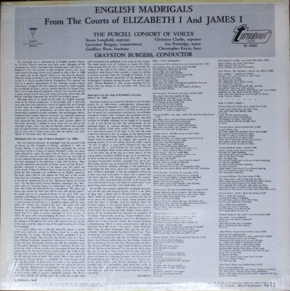 Turnabout TV 34202S - The Purcell Consort Of Voices, Grayston Bu - Image 2