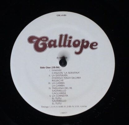 Calliope (7) CAL #101 - Calliope (9) - Music Of 16th Century Ita - Image 3