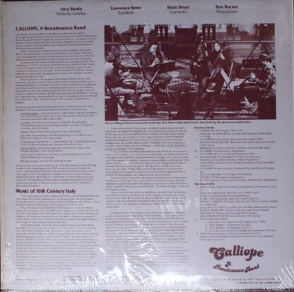 Calliope (7) CAL #101 - Calliope (9) - Music Of 16th Century Ita - Image 2