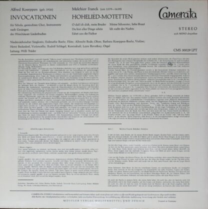 Camerata (2) CMS 30034 LPM - Carlo Gesualdo, Claudio Monteverdi, - Image 2