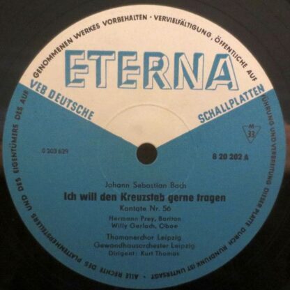 Eterna 8 20 202 - Johann Sebastian Bach, Hermann Prey, Thomanerc - Image 3