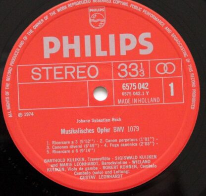 Philips 6575 042 - Johann Sebastian Bach, Gustav Leonhardt, Bart - Image 3