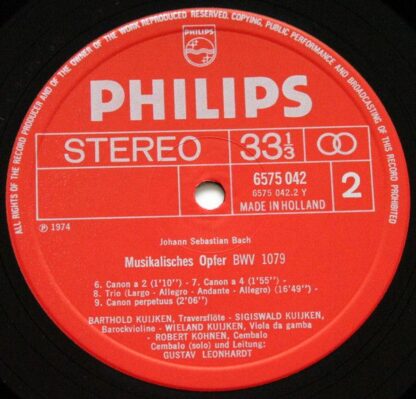 Philips 6575 042 - Johann Sebastian Bach, Gustav Leonhardt, Bart - Image 4