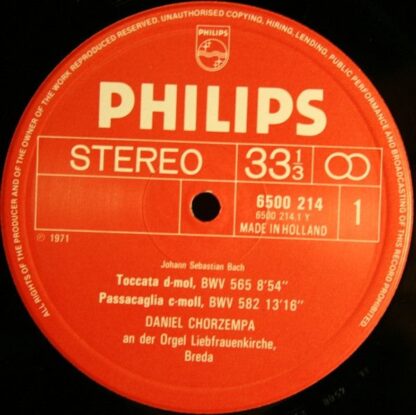 Philips 6500 214 - Johann Sebastian Bach, Daniel Chorzempa - Org - Image 3