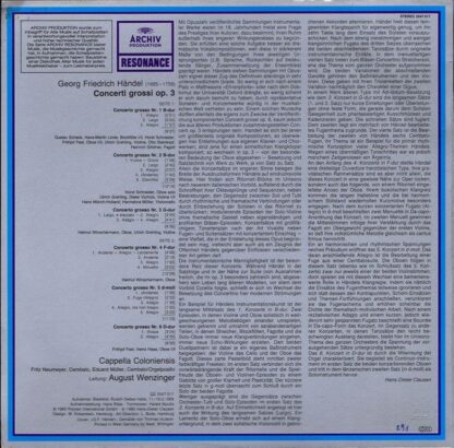 Archiv Produktion 2547 017 - Georg Friedrich Händel, Cappella Co - Image 2