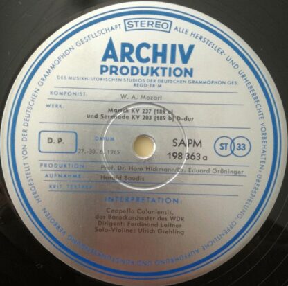 Archiv Produktion 198 363 - Wolfgang Amadeus Mozart - Marsch KV - Image 7