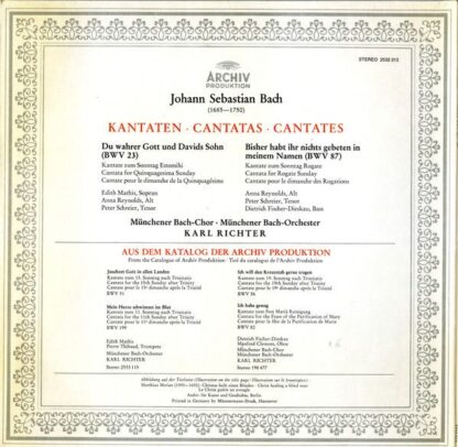 Archiv Produktion 2533 313 - Johann Sebastian Bach, Edith Mathis - Image 2