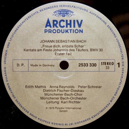 Archiv Produktion 2533 330 - Johann Sebastian Bach, Edith Mathis - Image 3