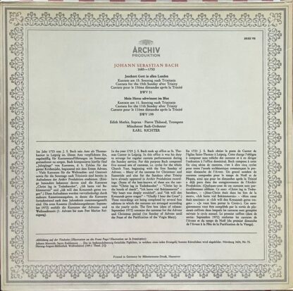Archiv Produktion 2533 115 - Johann Sebastian Bach, Edith Mathis - Image 2