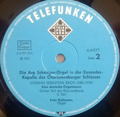 Telefunken 6.41977 - Various - Die Arp Schnitger-Orgel Des Charl - Image 5
