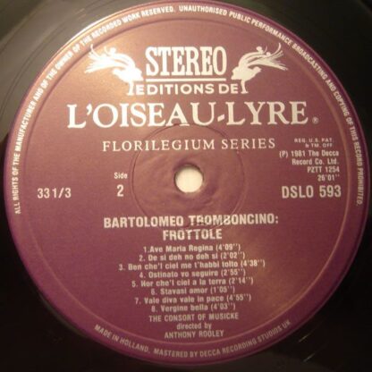 L'Oiseau-Lyre DSLO 593 - Bartolomeo Tromboncino, The Consort Of - Image 4
