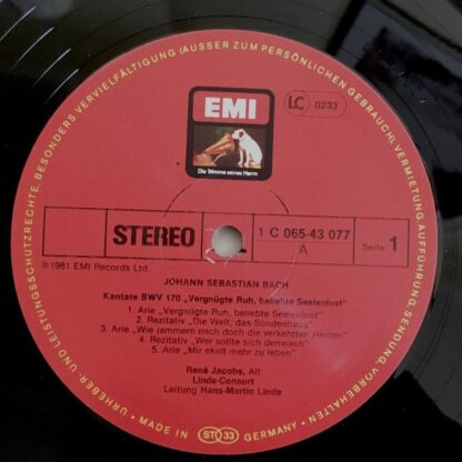 EMI 1C 065-43 077 - Johann Sebastian Bach, René Jacobs, Barbara - Image 5