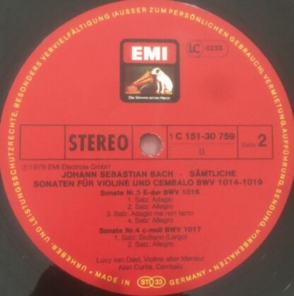His Master's Voice 1C 151-30 759/60 - Johann Sebastian Bach, Luc - Image 6