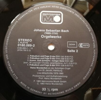 metronome 0180.089 - Johann Sebastian Bach, Heinz Wunderlich (2) - Image 4