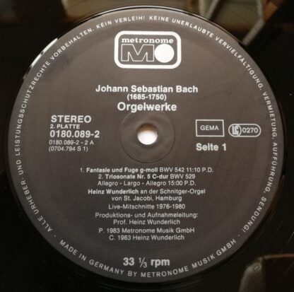 metronome 0180.089 - Johann Sebastian Bach, Heinz Wunderlich (2) - Image 5