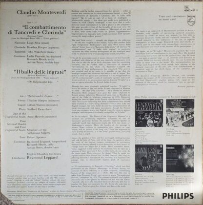 Philips 6500 457 - Claudio Monteverdi, English Chamber Orchestra - Image 2