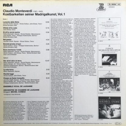 Erato ZL 30506 - Claudio Monteverdi, Michel Corboz - Kostbarkeit - Image 2