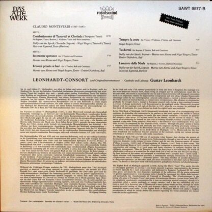 Telefunken SAWT 9577-B - Claudio Monteverdi, Max van Egmond, Leo - Image 4