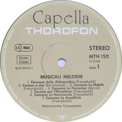 Capella (4) MTH 150 - Musicalische Compagney - Musicali Melodie - Image 3