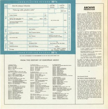 Archiv Production ARC 73 162 - Johann Sebastian Bach, Adele Stol - Image 3