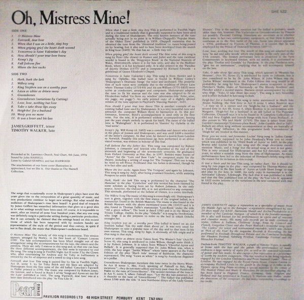 Pearl SHE 532 - James Griffett, Timothy Walker - Oh, Mistress Mi - Image 2