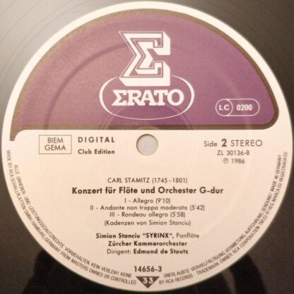 Erato 14 656-3 - Simion Stanciu, Johann Sebastian Bach, Carl Sta - Image 3