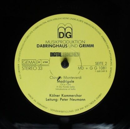MDG MD+G G 1081 - Claudio Monteverdi, Kölner Kammerchor, Peter N - Image 5