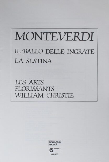 harmonia mundi France HM 1108 - Claudio Monteverdi, Les Arts Flo - Image 3