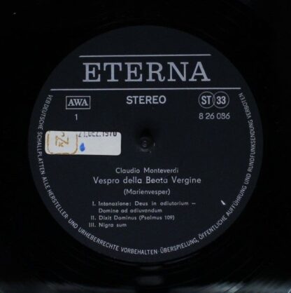 Eterna 8 26 086-087 - Claudio Monteverdi, Helmut Koch, Kammerorc - Image 5