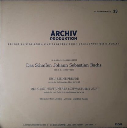 Archiv Produktion 13 008 - Johann Sebastian Bach, Thomanerchor,