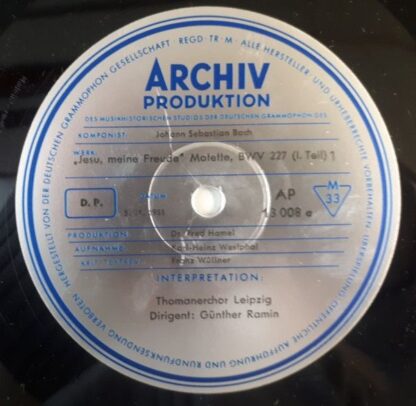Archiv Produktion 13 008 - Johann Sebastian Bach, Thomanerchor, - Image 3